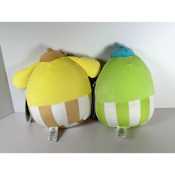 Squishmallows Sanrio Keroppi 9" & Pompompurin 8" Newsboy Hats NWT Set - Picture 2 of 5